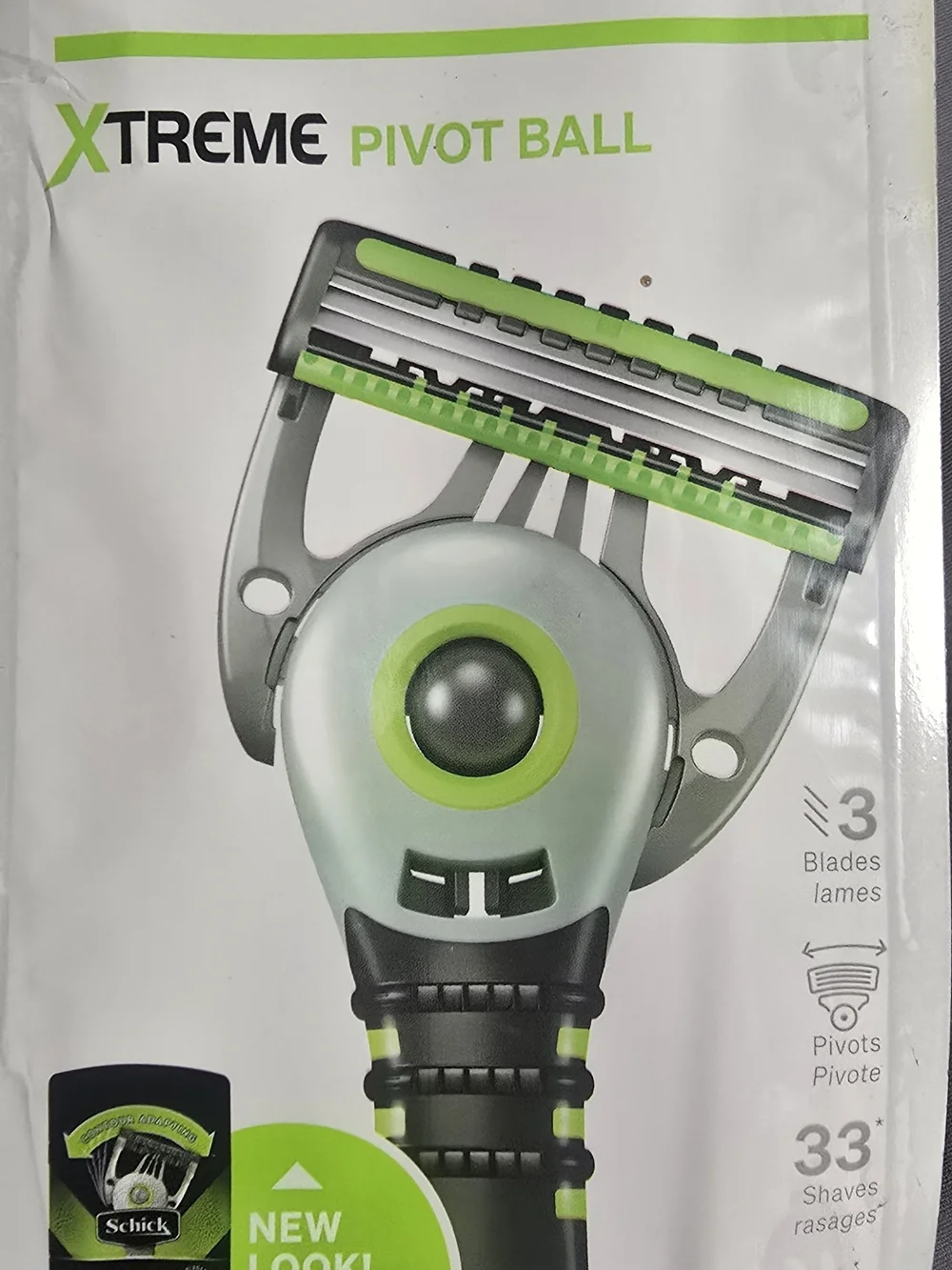 XTREME Pivot Ball 3-Blade Razor in Lime Green and Black